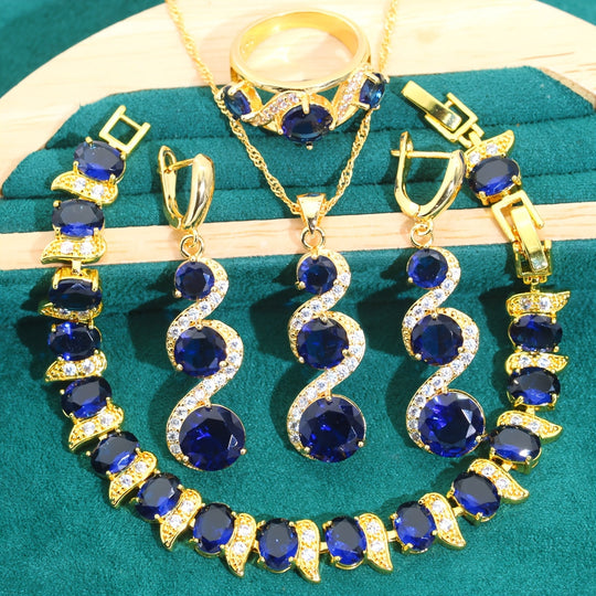 Elegant Blue Jewelry Set