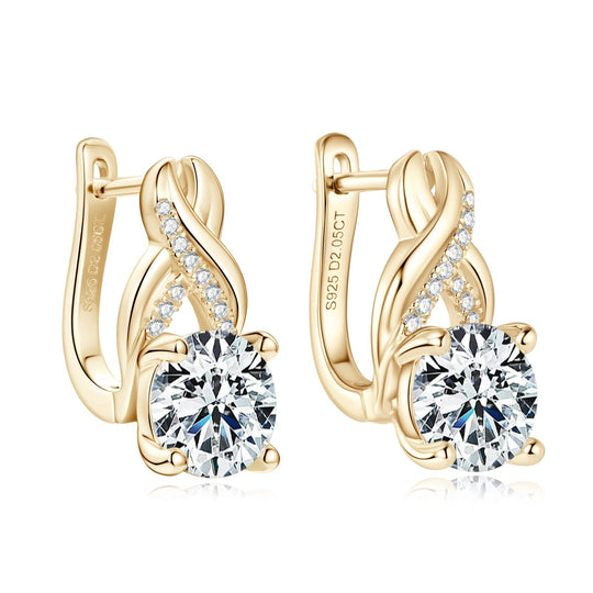 Round Silvery 8mm Moissanite Earrings
