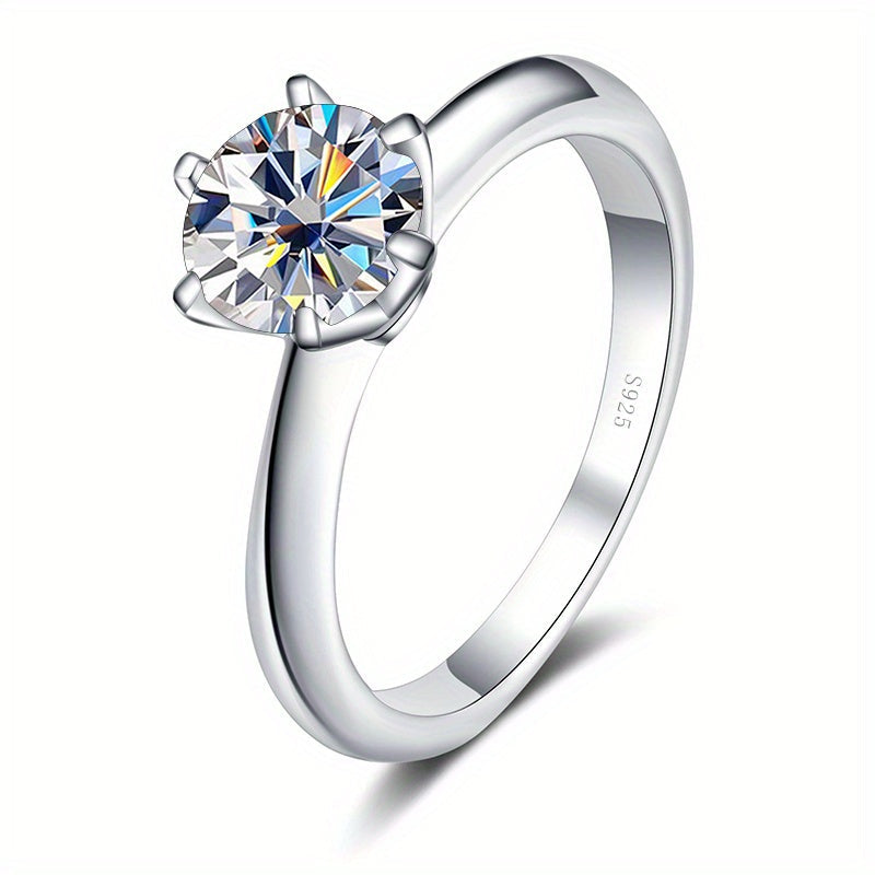 Authentic Moissanite Round Ring