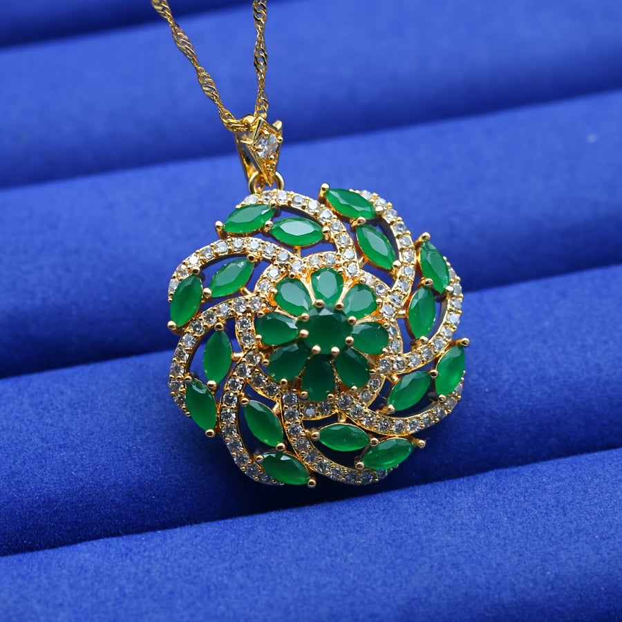Elegant Multicolor Cubic Zirconia Pendant Necklace