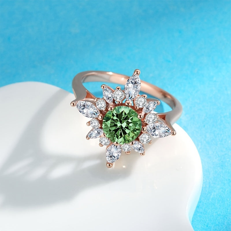 Elegant Floral Moissanite Ring