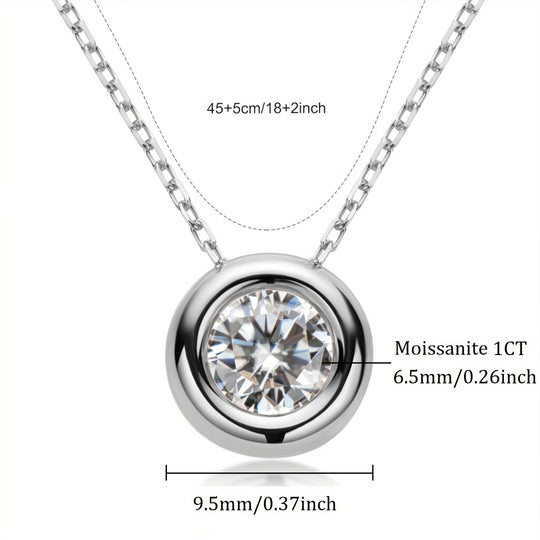Elegant 925 Silver Moissanite Pendant Necklace