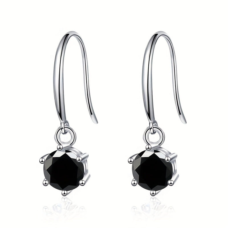 Delicate Round Moissanite Hook Earrings