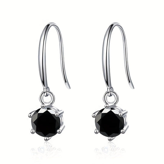 Delicate Round Moissanite Hook Earrings