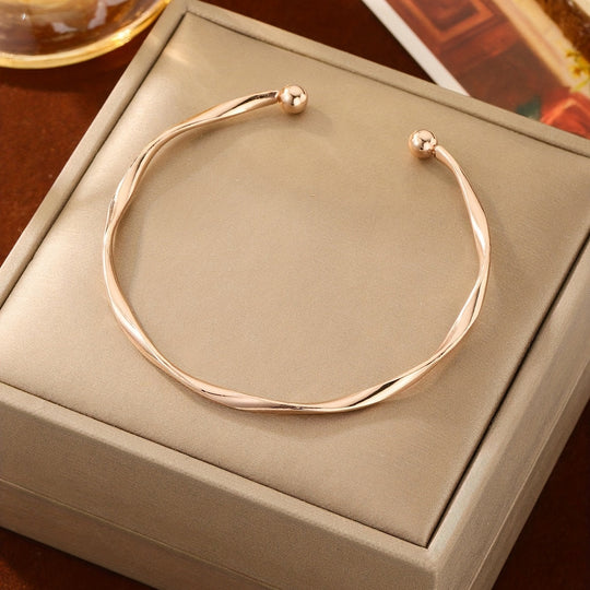 Simple Style Geometric Twisted Bangle