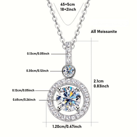 Single Strand Moissanite Pendant Necklace