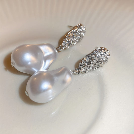Geometric Irregular Faux Pearl Earrings