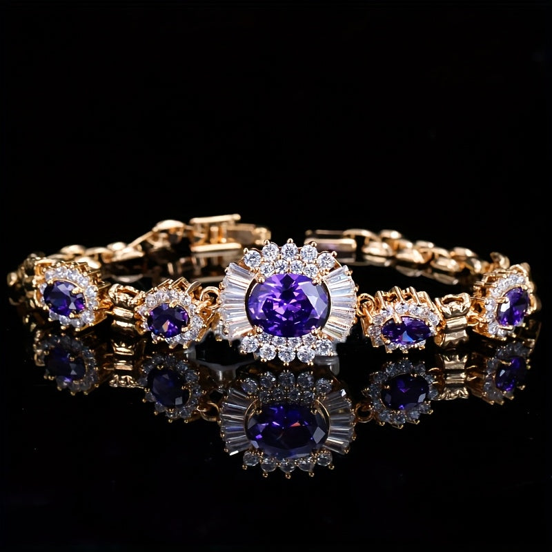 Retro Style Tennis Bracelet Cubic Zirconia