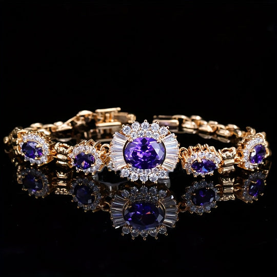 Retro Style Tennis Bracelet Cubic Zirconia