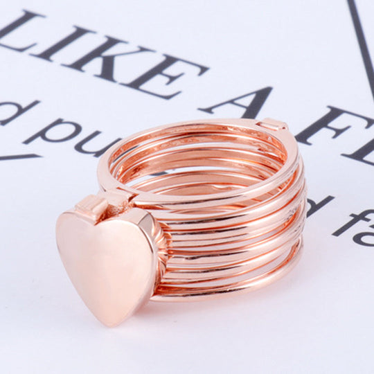 Rosegold 2 In 1 Retractable Heart Ring Bracelet