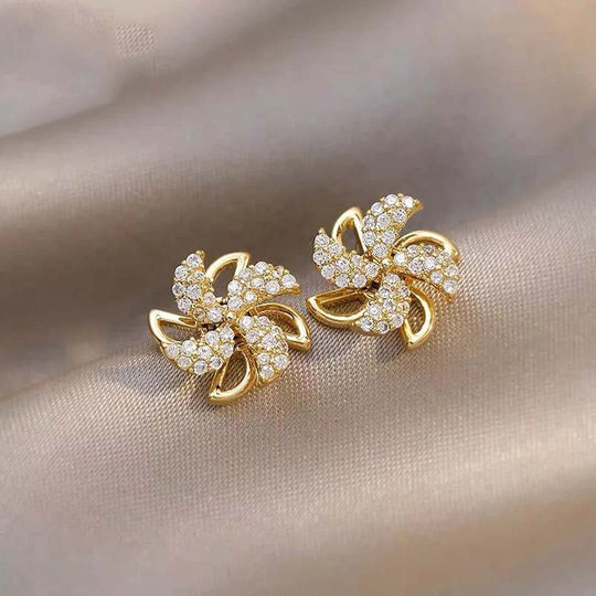 Rotating Windmill Stud Earrings