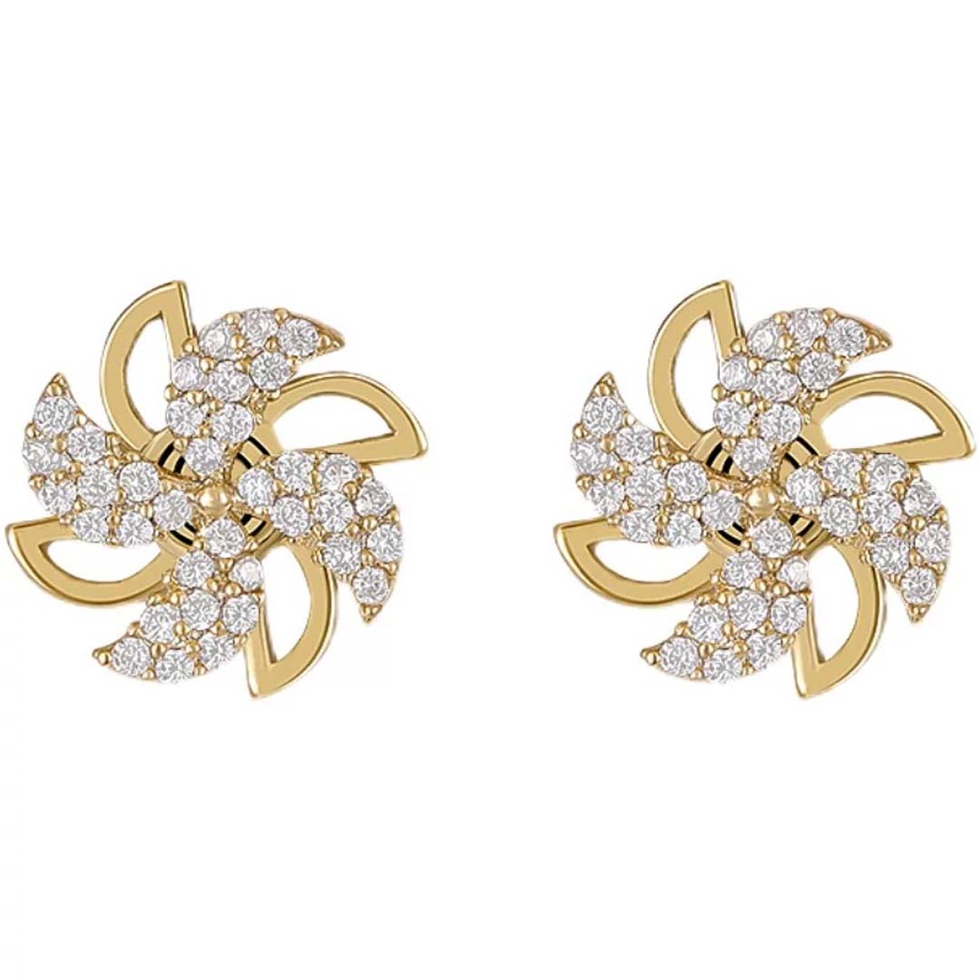 Rotating Windmill Stud Earrings