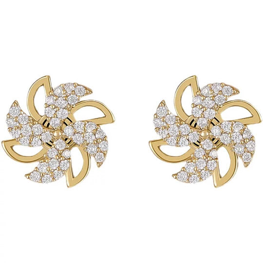 Rotating Windmill Stud Earrings