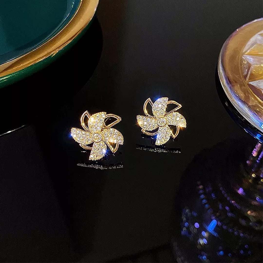 Rotating Windmill Stud Earrings
