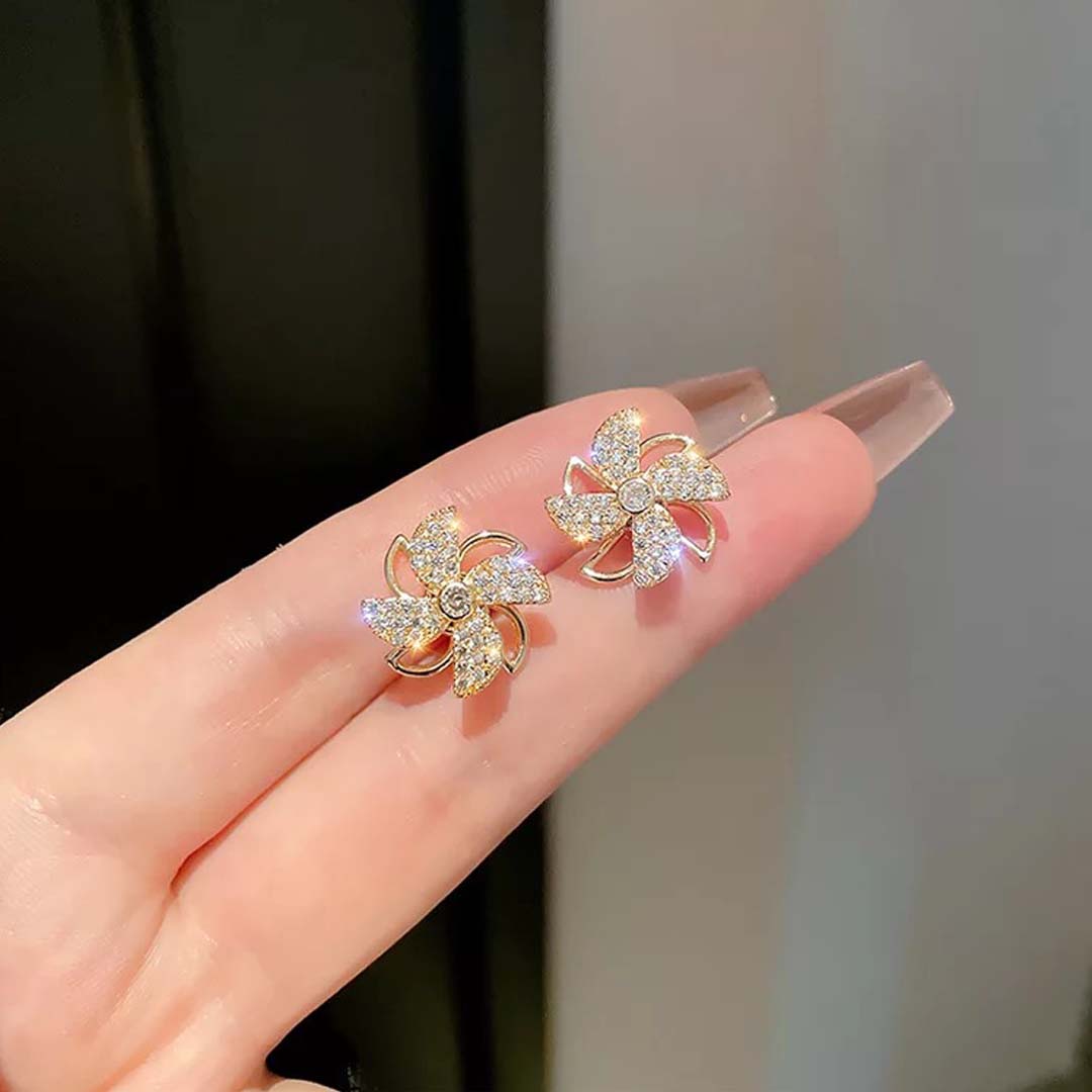 Rotating Windmill Stud Earrings