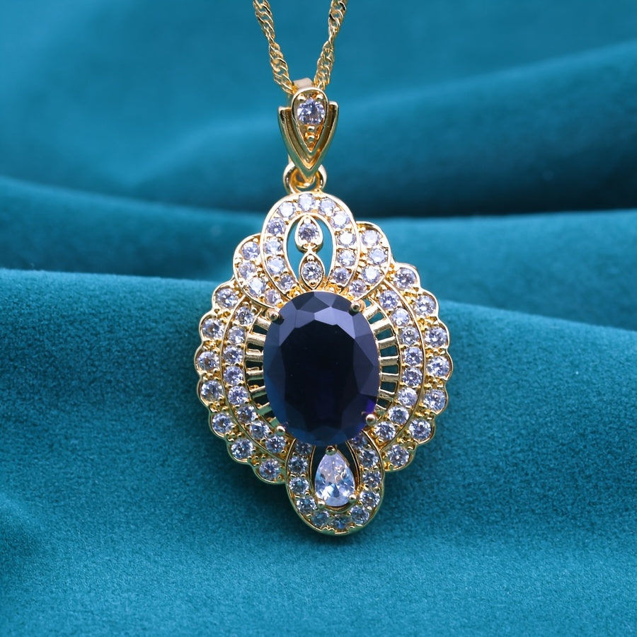 Vintage Elegant Golden Plated Copper Pendant