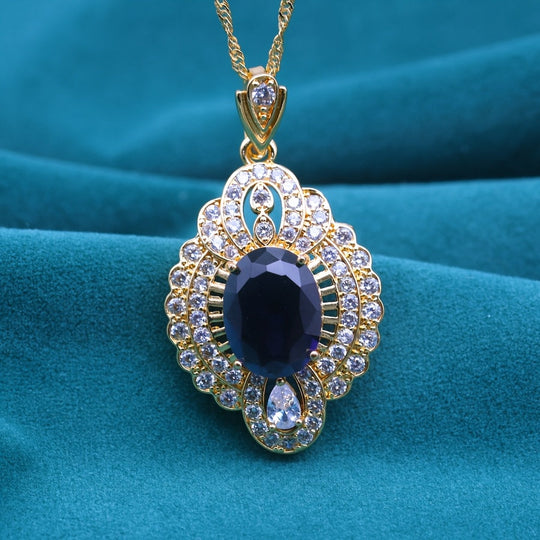 Vintage Elegant Golden Plated Copper Pendant