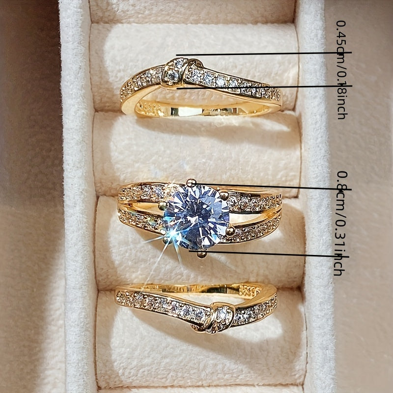 3-Piece Zirconia Ring Set