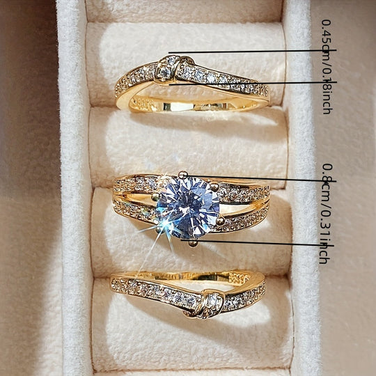3-Piece Zirconia Ring Set