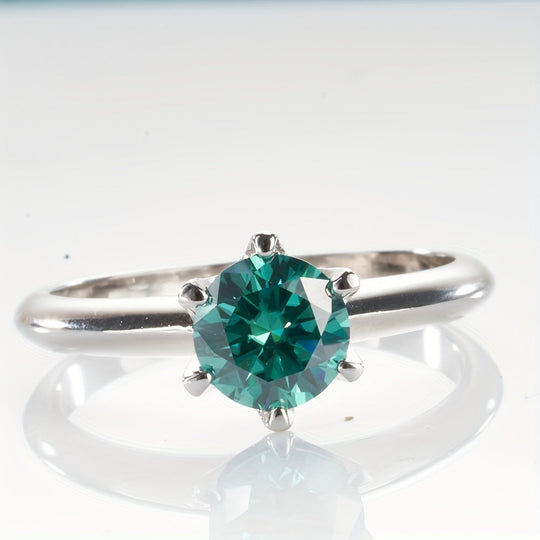 Authentic Moissanite Round Ring