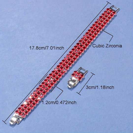 Women'S Sporty Tennis Bracelet with Synthetic zirconia Stones