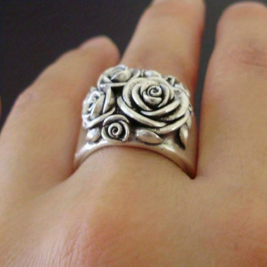 Retro Vintage Rose Flower Ring