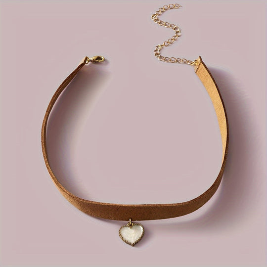 Minimalist Heart Pendant Choker