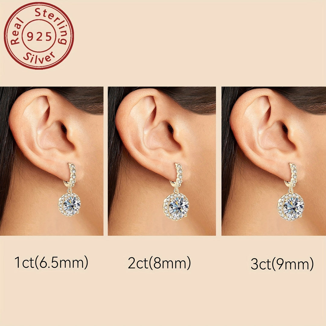 Stylish Round Moissanite & Zirconia Earrings