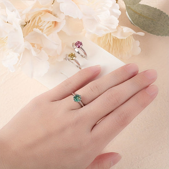 Authentic Moissanite Round Ring