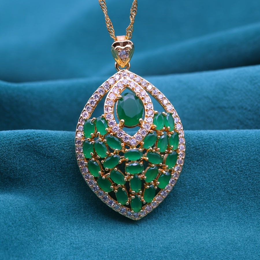 Elegant Multicolor Cubic Zirconia Pendant Necklace