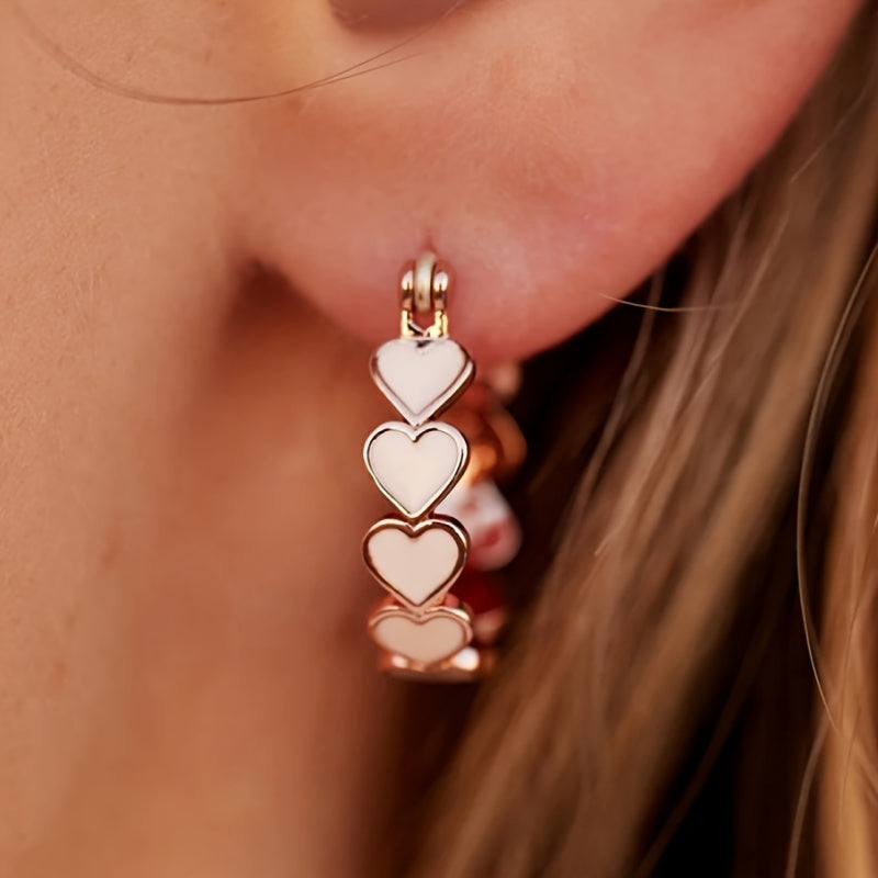 Stylish Heart Hoop Earrings