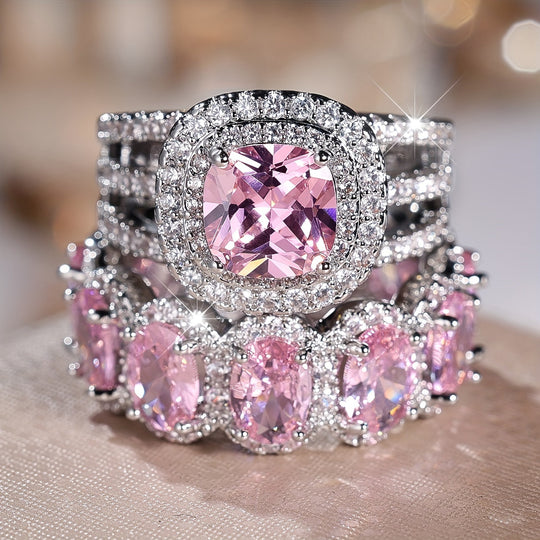 2-Piece Fashionable Synthetic Zirconia Ring