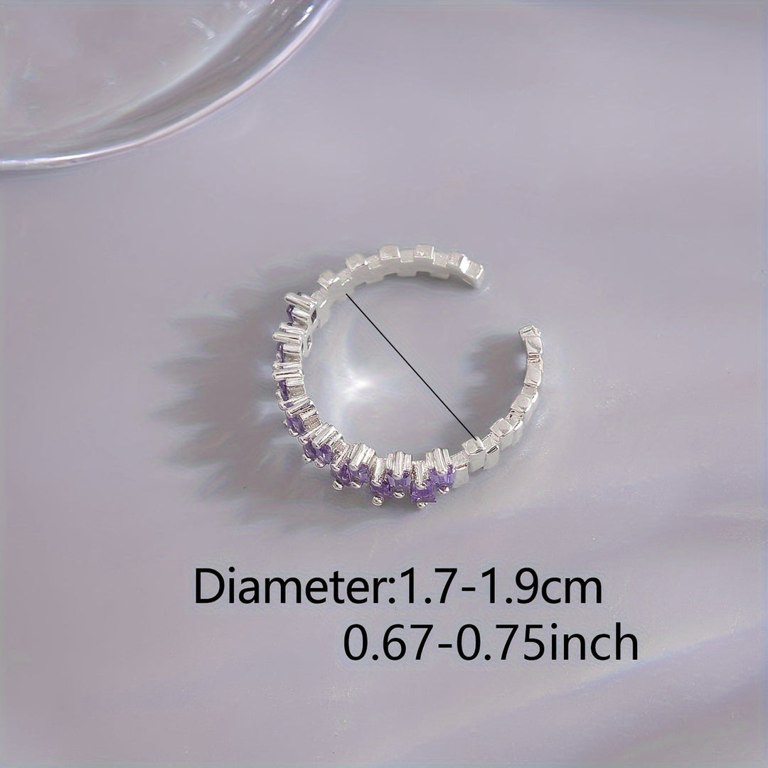 Elegant Purple Cubic Zirconia Ring
