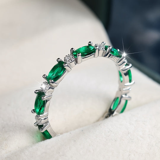 Full Circle Zirconia Sterling Silver Ring
