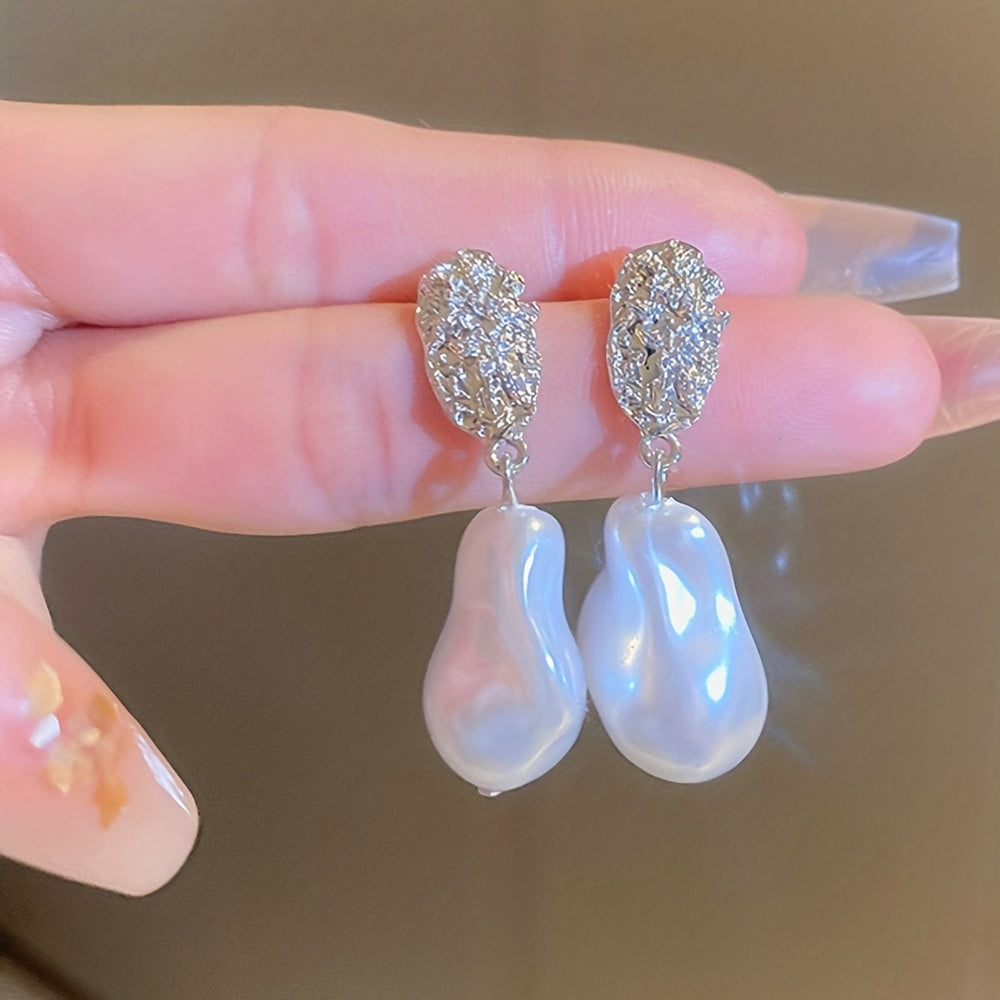 Geometric Irregular Faux Pearl Earrings