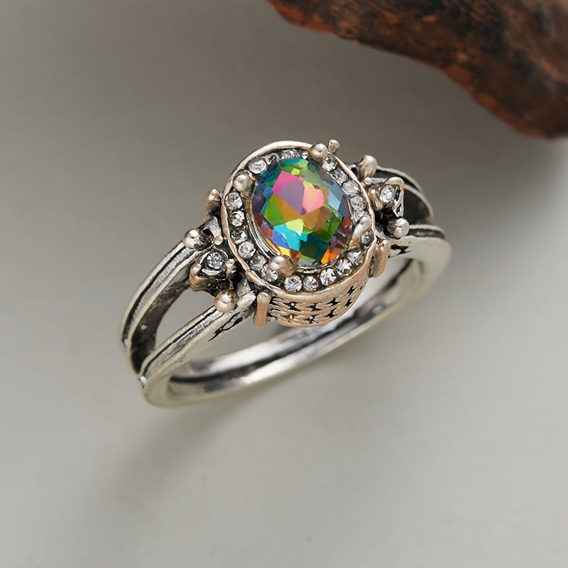 Elegant Double Color Gemstone Ring