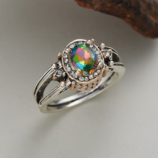 Elegant Double Color Gemstone Ring