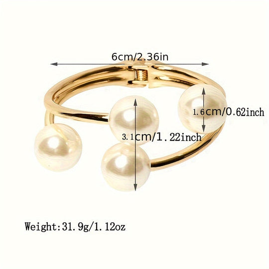 Elegant Golden-Tone Faux Pearl Bracelet