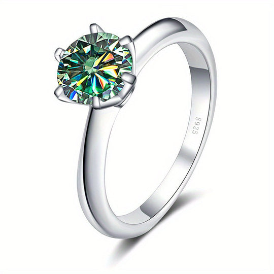 Authentic Moissanite Round Ring