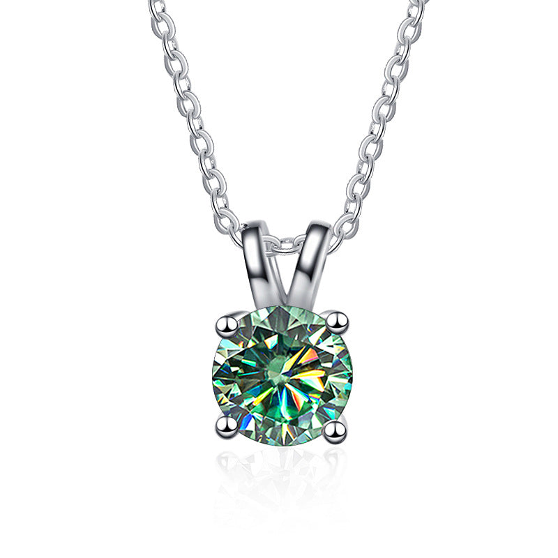Round Cut Shiny Moissanite Pendant Necklace