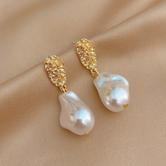 Geometric Irregular Faux Pearl Earrings