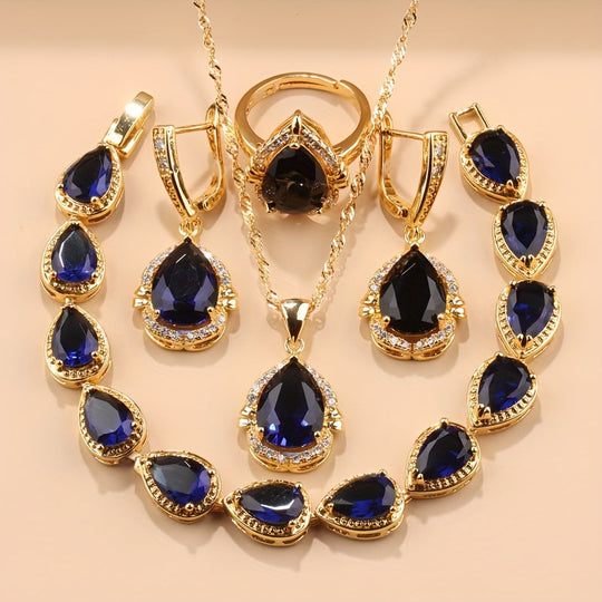 5-Piece Exquisite Teardrop Jewelry Set