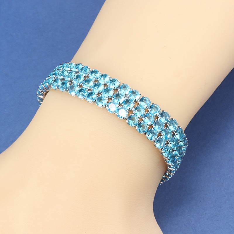 Women'S Sporty Tennis Bracelet with Synthetic zirconia Stones