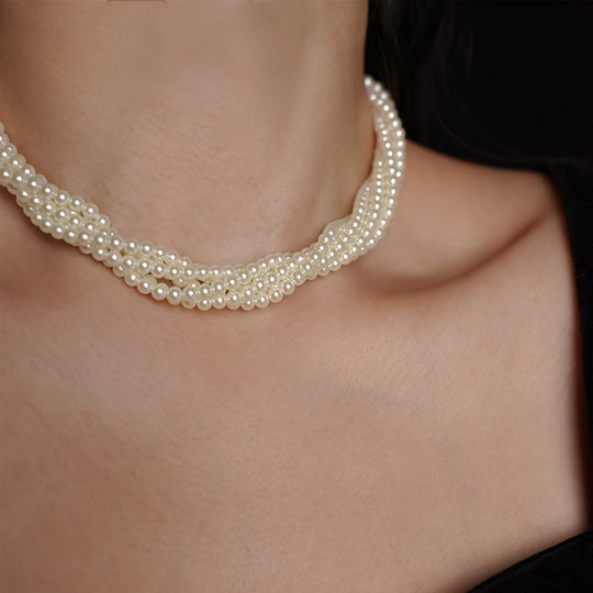 French Style Pearl Choker Necklace