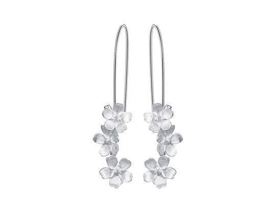 Forget-me-not Flower Long Dangle Earrings