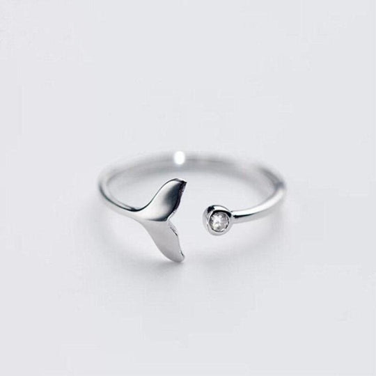 Dolphin Tail Ring and Adjustable Zirconia