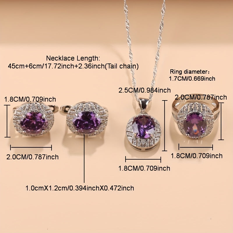 5pcs Elegant Cubic Zirconia Jewelry Set