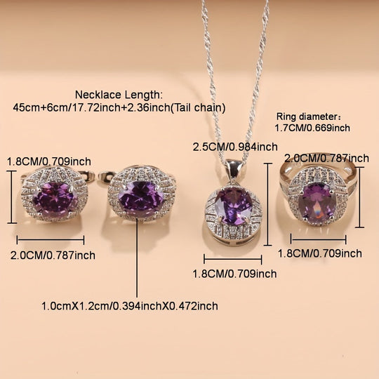 5pcs Elegant Cubic Zirconia Jewelry Set