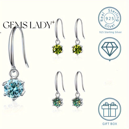 Delicate Round Moissanite Hook Earrings