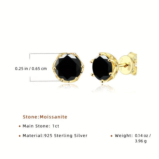 D Color Moissanite Stud Earrings